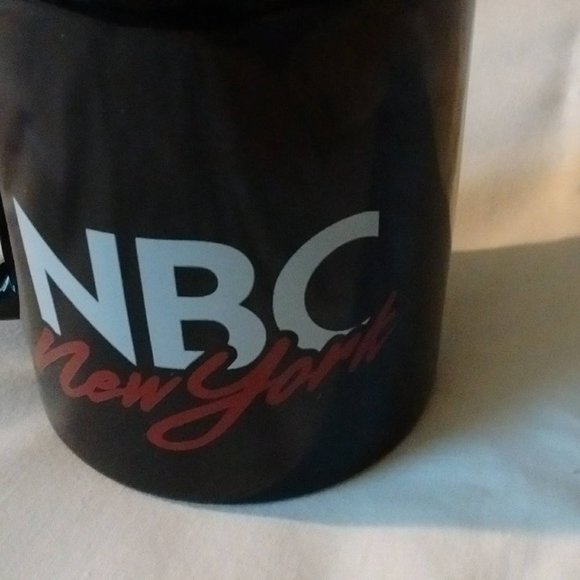NBC New York Peacock Logo Black Vintage Circa 1990's Coffee Cup Collectible Mug - Picture 2 of 4